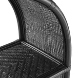 Mabli 67 Inch Tall Arched Natural Rattan Bookshelf in Black