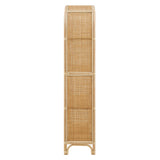 Mabli 67 Inch Tall Arched Natural Rattan Bookshelf in Natural