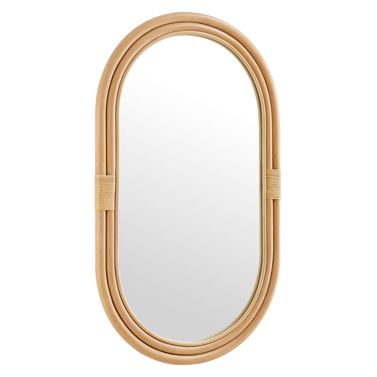 Corsica Oval Rattan Wall Mirror by Furniture for America