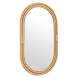 Ezra Oval Rattan Wall Mirror in Natural
