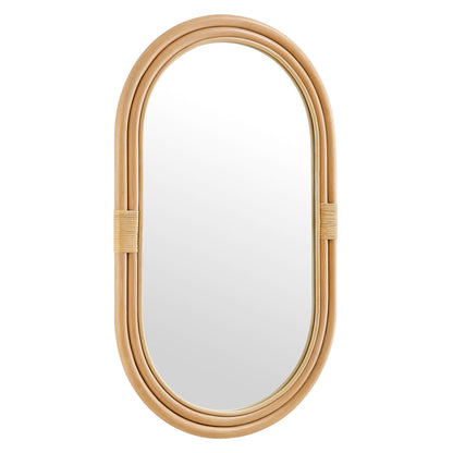 Corsica Oval Rattan Wall Mirror by Furniture for America