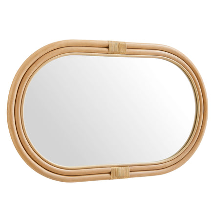 Corsica Oval Rattan Wall Mirror in Natural