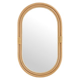 Ezra Oval Rattan Wall Mirror in Natural