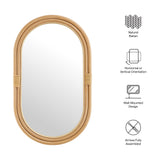 Ezra Oval Rattan Wall Mirror in Natural