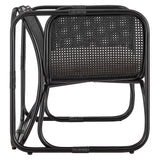 Sylvie Natural Rattan Accent Armchair in Black