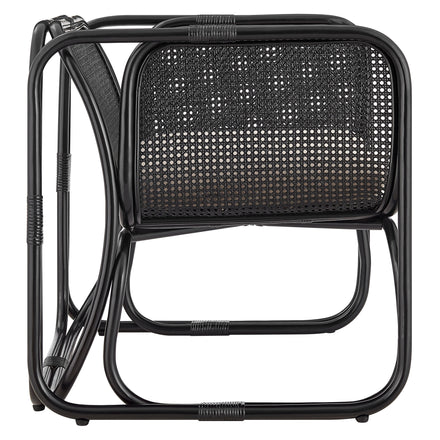 Ellis Natural Rattan Accent Armchair in Black