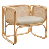 Sylvie Natural Rattan Accent Armchair in Natural