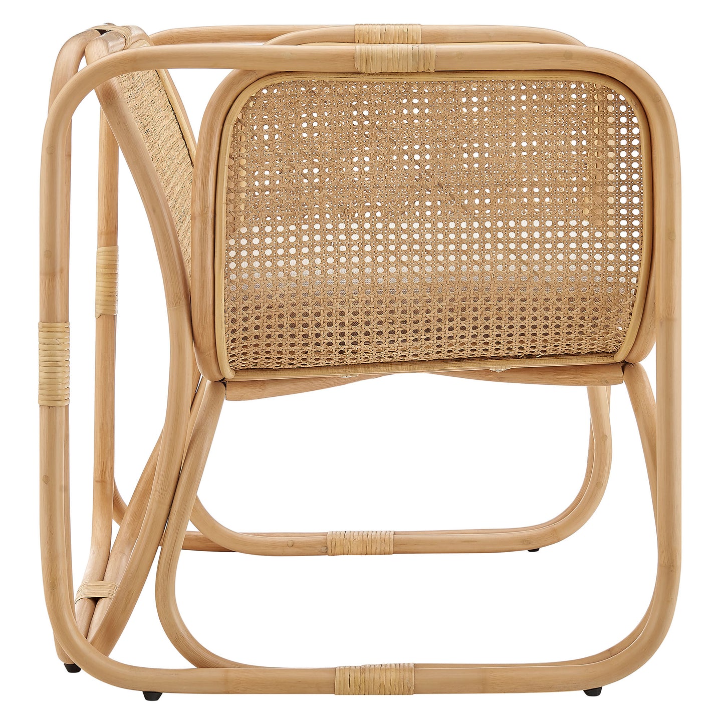 Sylvie Natural Rattan Accent Armchair in Natural