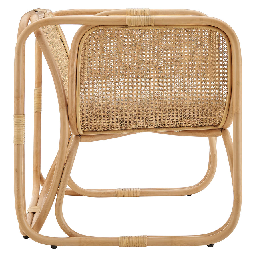 Sylvie Natural Rattan Accent Armchair in Natural