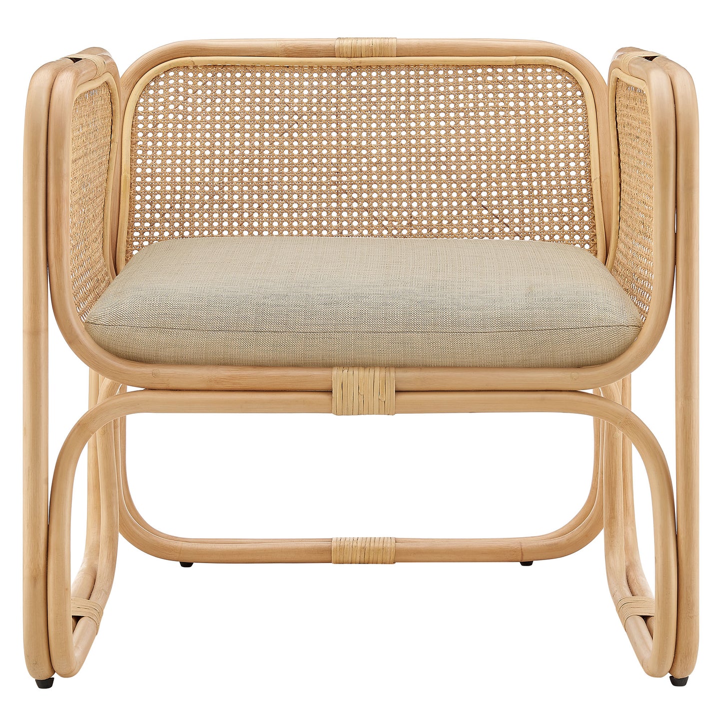 Sylvie Natural Rattan Accent Armchair in Natural