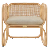 Sylvie Natural Rattan Accent Armchair in Natural