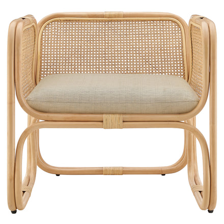 Ellis Natural Rattan Accent Armchair in Natural
