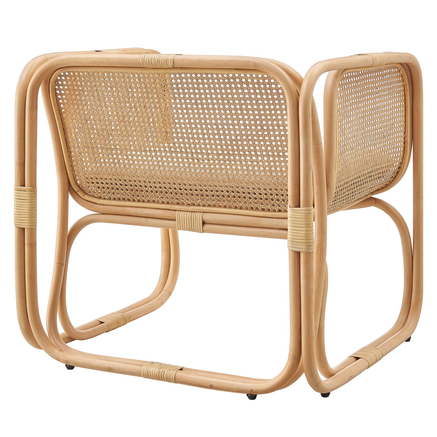 Sylvie Natural Rattan Accent Armchair in Natural