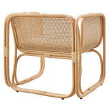 Sylvie Natural Rattan Accent Armchair in Natural