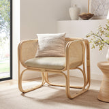 Sylvie Natural Rattan Accent Armchair in Natural