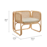 Sylvie Natural Rattan Accent Armchair in Natural
