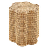 Cosima Scalloped Natural Rattan Side Table in Natural