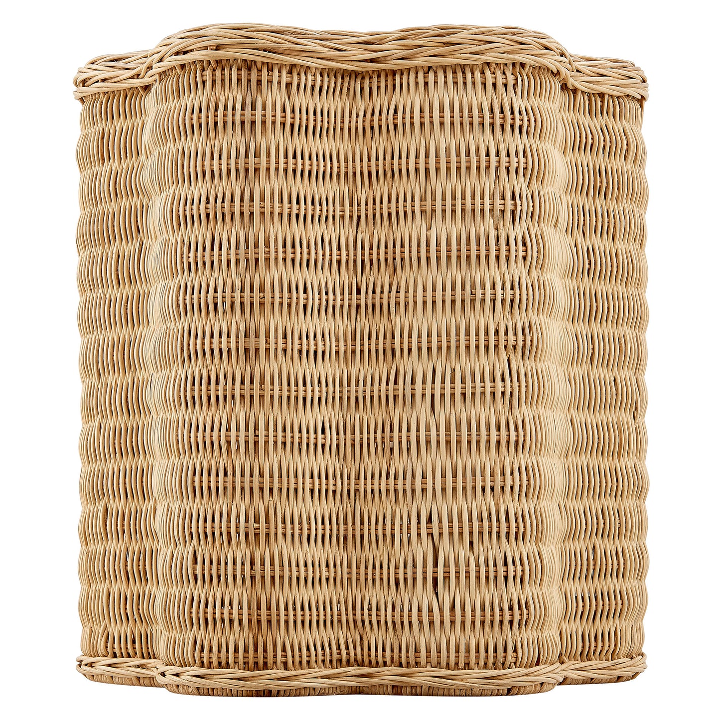 Erika Scalloped Natural Rattan Side Table by Furniture for America