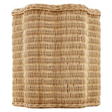 Cosima Scalloped Natural Rattan Side Table in Natural