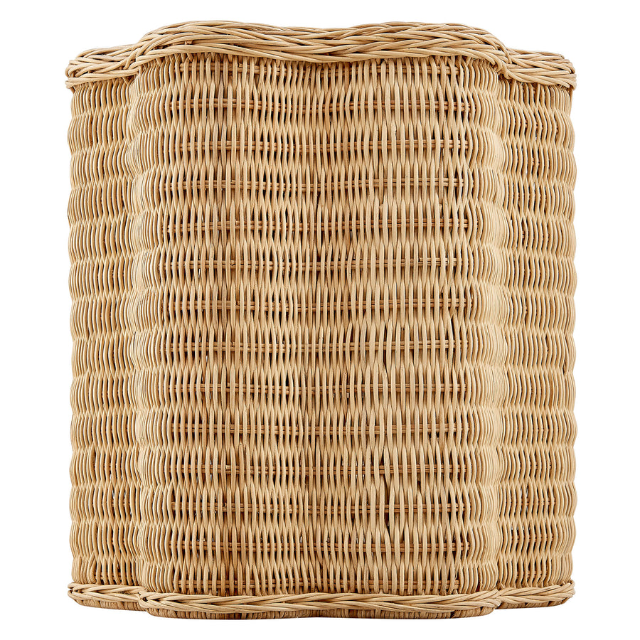 Cosima Scalloped Natural Rattan Side Table in Natural
