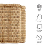 Cosima Scalloped Natural Rattan Side Table in Natural