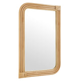 Ezra Curved Rectangle Rattan Wall Mirror in Natural