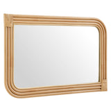 Ezra Curved Rectangle Rattan Wall Mirror in Natural