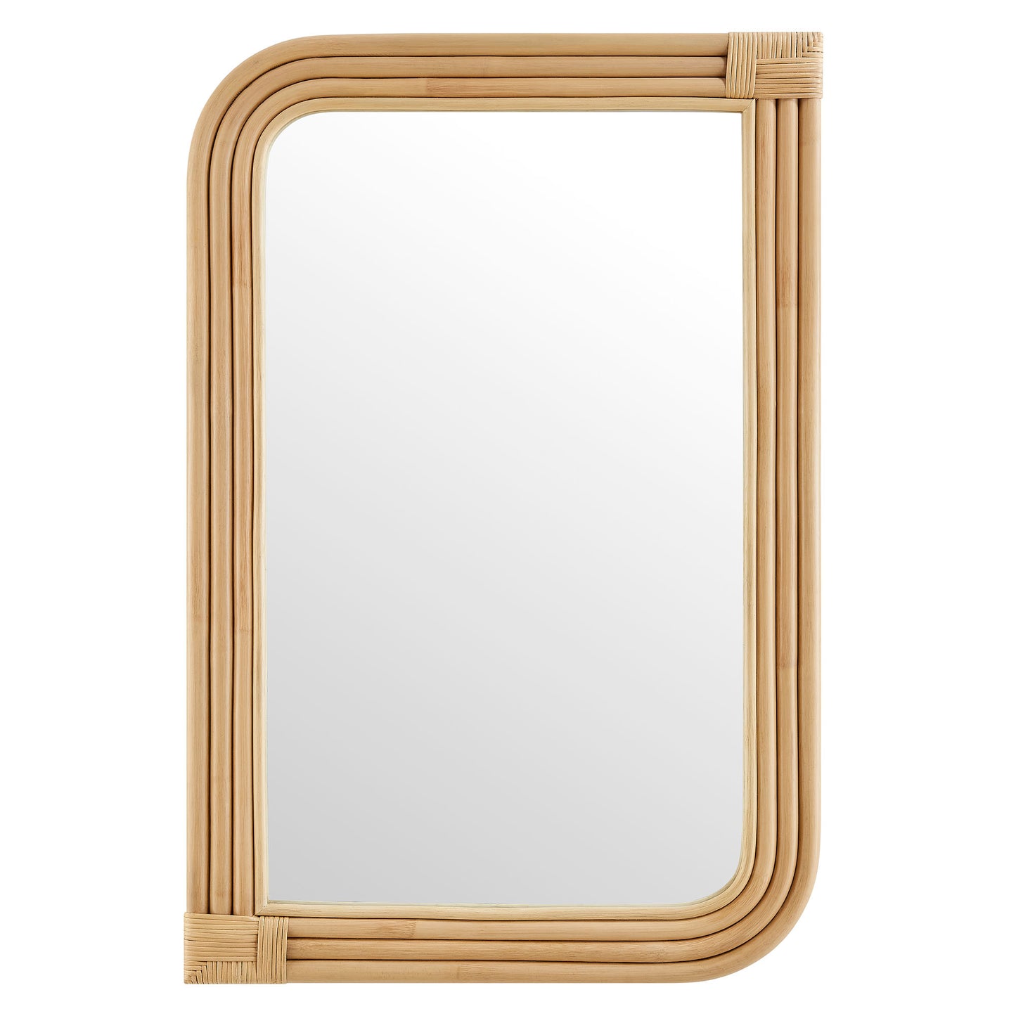 Corsica Curved Rectangle Rattan Wall Mirror by Furniture for America