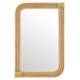 Ezra Curved Rectangle Rattan Wall Mirror in Natural