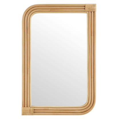 Corsica Curved Rectangle Rattan Wall Mirror by Furniture for America