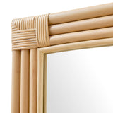 Ezra Curved Rectangle Rattan Wall Mirror in Natural