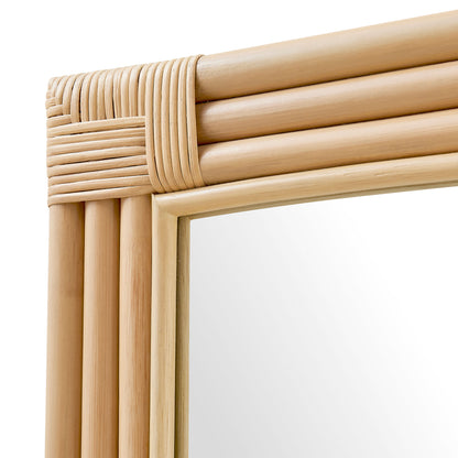 Corsica Curved Rectangle Rattan Wall Mirror by Furniture for America