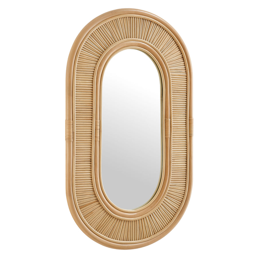 Odense Oval Rattan Wall Mirror in Natural