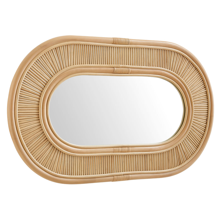 Odense Oval Rattan Wall Mirror in Natural