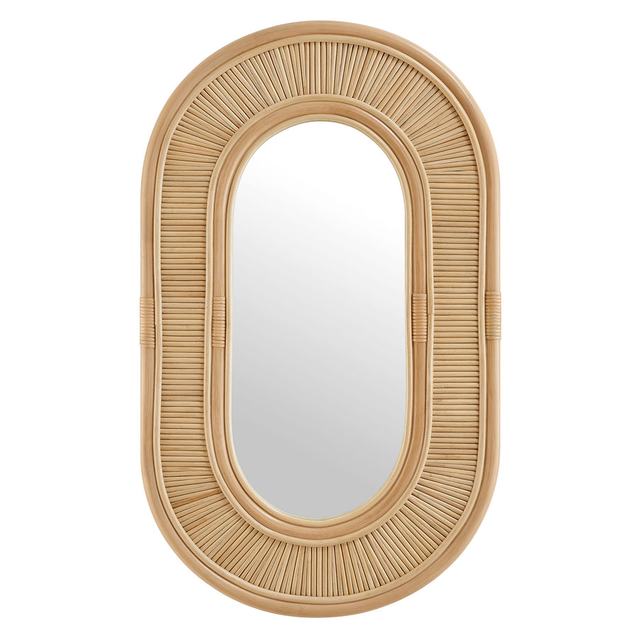 Odense Oval Rattan Wall Mirror in Natural
