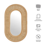 Odense Oval Rattan Wall Mirror in Natural