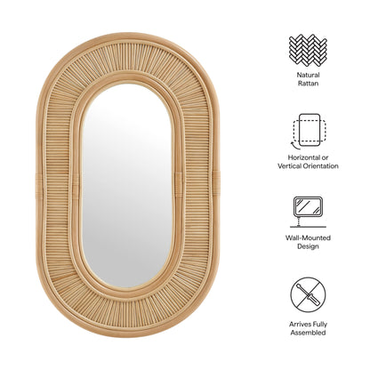 Sovana Oval Rattan Wall Mirror by Furniture for America