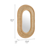 Odense Oval Rattan Wall Mirror in Natural