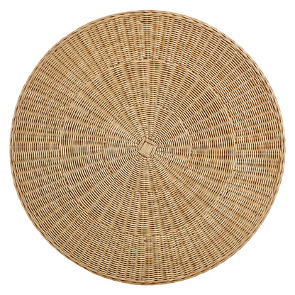 Ainsley 32 Inch Round Natural Rattan Coffee Table by Furniture for America