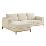 Fern Left-Facing Fabric Sectional Sofa with Chaise in Ivory