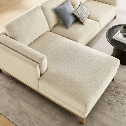 Roscoe Left-Facing Fabric Sectional Sofa with Chaise by Furniture for America