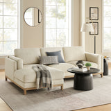 Fern Left-Facing Fabric Sectional Sofa with Chaise in Ivory