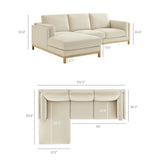 Fern Left-Facing Fabric Sectional Sofa with Chaise in Ivory