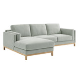Fern Left-Facing Fabric Sectional Sofa with Chaise in Mist