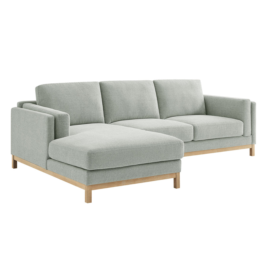 Fern Left-Facing Fabric Sectional Sofa with Chaise in Mist