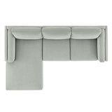 Fern Left-Facing Fabric Sectional Sofa with Chaise in Mist