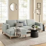 Fern Left-Facing Fabric Sectional Sofa with Chaise in Mist