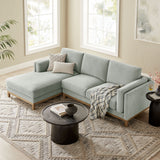 Fern Left-Facing Fabric Sectional Sofa with Chaise in Mist