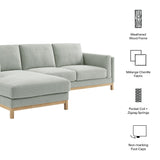 Fern Left-Facing Fabric Sectional Sofa with Chaise in Mist