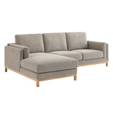 Fern Left-Facing Fabric Sectional Sofa with Chaise in Pewter